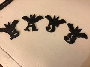 halloweenbat1 3d letters stl file Modello di stampa 3D
