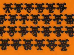 halloweenskull 3d letters stl file 3D-Druckmodell