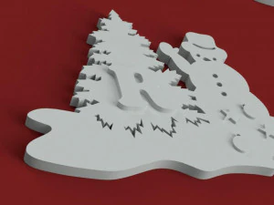 christmas snowman 3d letters stl file 3D Print Model