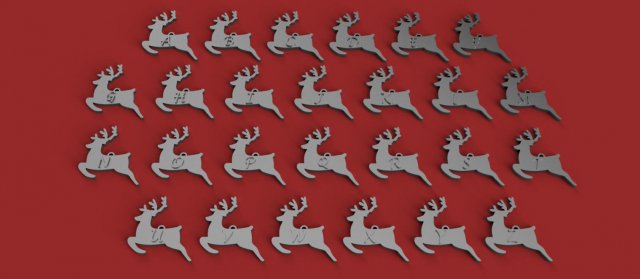 christmas reindeer1 3d letters stl file Model do druku 3D .c4d .max .obj .3ds .fbx .stl .blend 