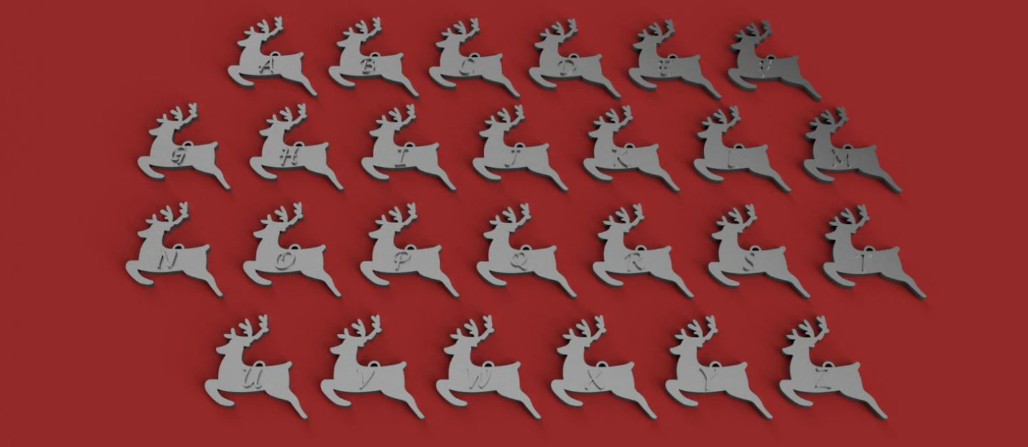 christmas reindeer1 3d letters stl file 3D Print Model .c4d .max .obj .3ds .fbx .stl .blend