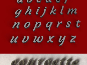 courgette uppercase and lowercase 3d letters stl file Model do druku 3D