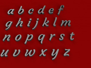 courgette uppercase and lowercase 3d letters stl file 3D Print Model