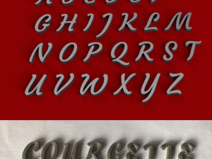 courgette uppercase and lowercase 3d letters stl file 3D Print Model
