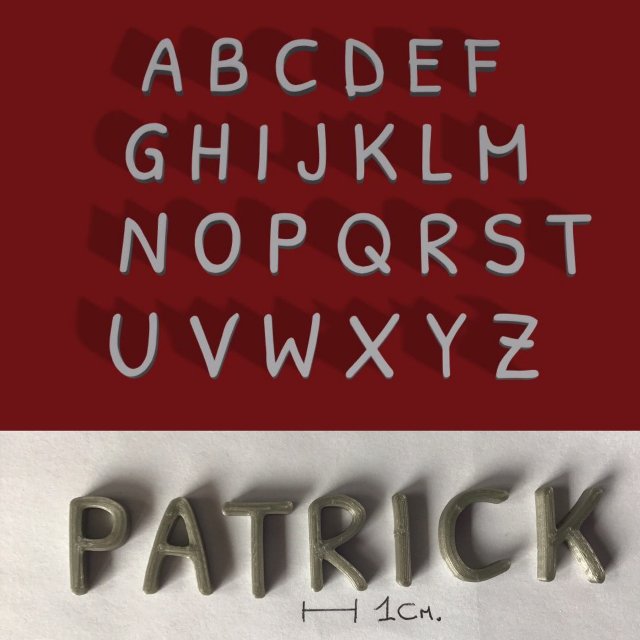 patrick uppercase and lowercase 3d letters stl file Modelo de impresión 3D .c4d .max .obj .3ds .fbx .stl .blend 