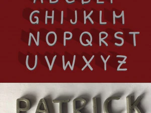arquivo stl de letras 3d mai&uacute;sculas e min&uacute;sculas de patrick Modelo de Impressão 3D