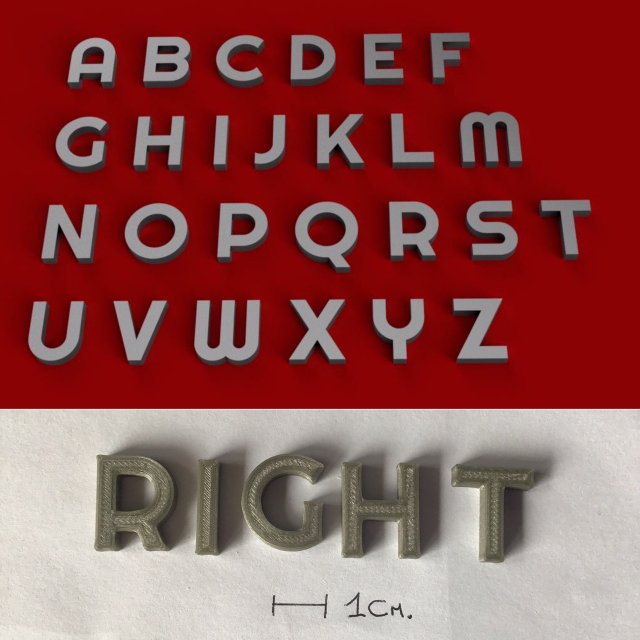right uppercase and lowercase 3d letters stl file Model Cetak 3D .c4d .max .obj .3ds .fbx .stl .blend 