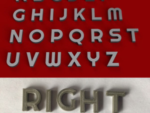 right uppercase and lowercase 3d letters stl file 3D Print Model