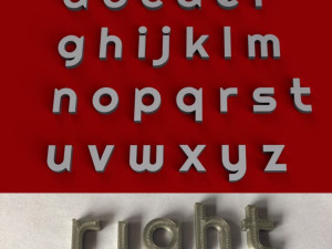 right uppercase and lowercase 3d letters stl file Model Cetak 3D