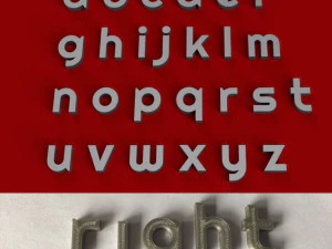 right uppercase and lowercase 3d letters stl file 3D Print Model