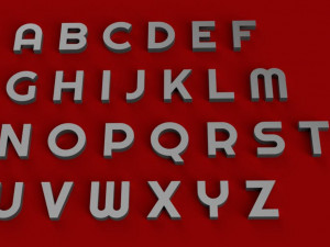 right uppercase and lowercase 3d letters stl file Model Cetak 3D