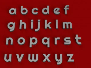right uppercase and lowercase 3d letters stl file 3D Print Model