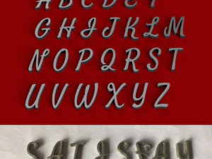 satisfaire le fichier stl des lettres 3d majuscules et minuscules Modèles 3D en vedette
