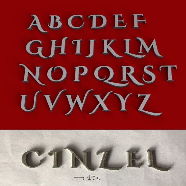cinzel 3d letters stl file Modelo de impresión 3D .c4d .max .obj .3ds .fbx .stl .blend
