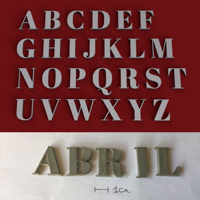 abril uppercase and lowercase 3d letters stl file Modèles 3D en vedette .c4d .max .obj .3ds .fbx .stl .blend 