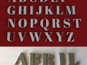 abril 대문자 및 소문자 3d 문자 stl 파일 3D 프린트 모델