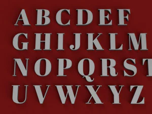 abril uppercase and lowercase 3d letters stl file 3D Print Model