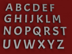 acme uppercase and lowercase 3d letters stl file 3D Принт Модель