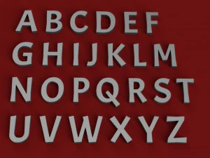 acme uppercase and lowercase 3d letters stl file 3D Print Model