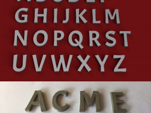 acme uppercase and lowercase 3d letters stl file 3D Print Model