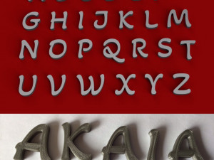 akaia uppercase and lowercase 3d letters stl file 3Dプリントモデル