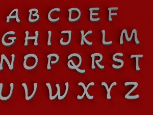 akaia uppercase and lowercase 3d letters stl file 3D Print Model
