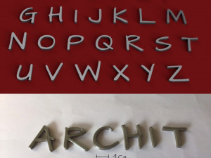 archit uppercase and lowercase 3d letters stl file 3D Print Model