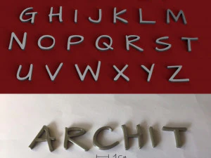 fichier stl de lettres 3d archit majuscules et minuscules Modèles 3D en vedette