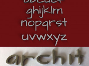 archit uppercase and lowercase 3d letters stl file 3D Baskı Modeli