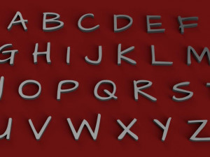 archit uppercase and lowercase 3d letters stl file 3D Baskı Modeli