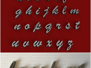 brush mt uppercase and lowercase 3d letters stl file 3D 打印模型
