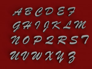 brush mt uppercase and lowercase 3d letters stl file 3D 打印模型