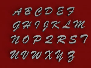 brush mt uppercase and lowercase 3d letters stl file 3D Print Model
