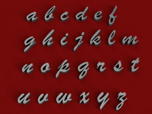 brush mt uppercase and lowercase 3d letters stl file 3D 打印模型