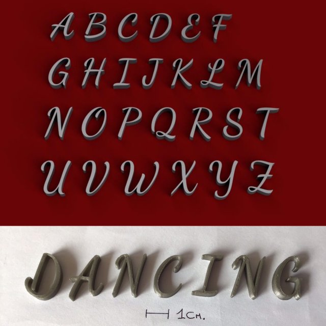 dancing uppercase and lowercase 3d letters stl file Modelo de Impressão 3D .c4d .max .obj .3ds .fbx .stl .blend 