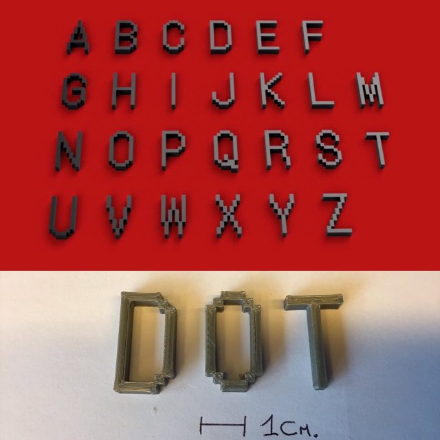dot uppercase and lowercase 3d letters stl file Modelo de impresión 3D .c4d .max .obj .3ds .fbx .stl .blend 