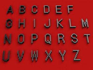 dot uppercase and lowercase 3d letters stl file Modelo de impresión 3D
