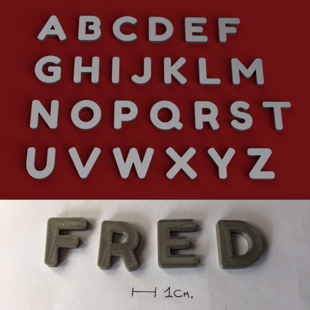 fred uppercase and lowercase 3d letters stl file Modèles 3D en vedette .c4d .max .obj .3ds .fbx .stl .blend 