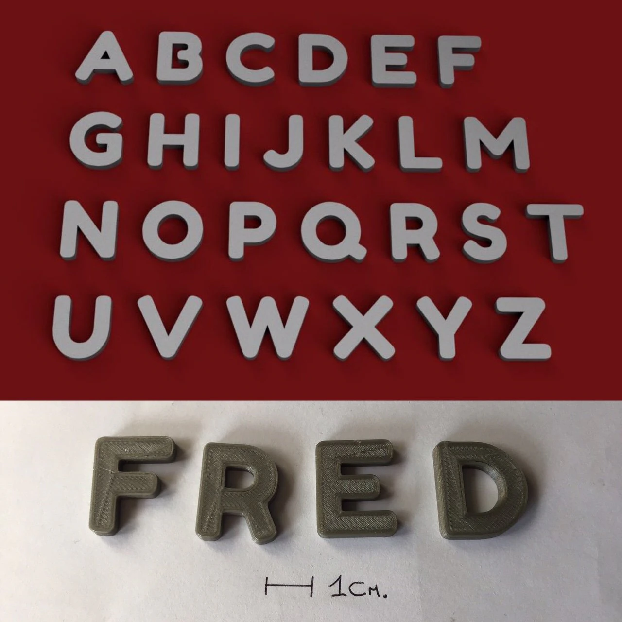 fred uppercase and lowercase 3d letters stl file 3D Print Model .c4d .max .obj .3ds .fbx .stl .blend 