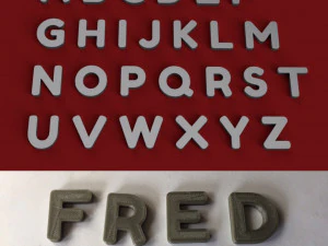 fred uppercase and lowercase 3d letters stl file 3D Print Model