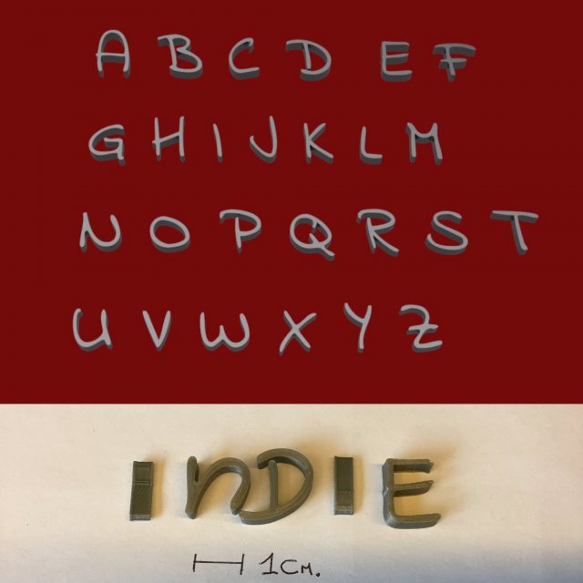 indie uppercase and lowercase 3d letters stl file Modèles 3D en vedette .c4d .max .obj .3ds .fbx .stl .blend 
