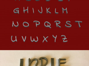 indie uppercase and lowercase 3d letters stl file 3D Print Model