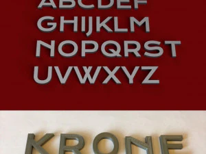 File stl di lettere 3d maiuscole e minuscole di Krone Modello di stampa 3D