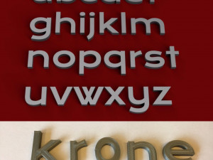 krone uppercase and lowercase 3d letters stl file 3D 打印模型