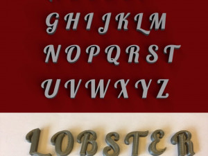 lobster uppercase and lowercase 3d letters stl file 3D Print Model