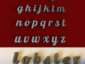 lobster uppercase and lowercase 3d letters stl file 3Dプリントモデル