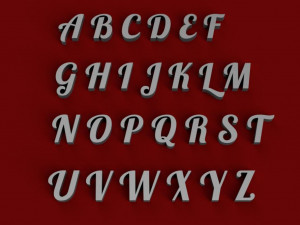 lobster uppercase and lowercase 3d letters stl file 3Dプリントモデル