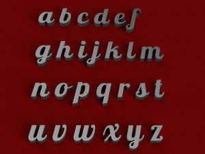 lobster uppercase and lowercase 3d letters stl file 3Dプリントモデル