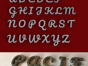 pacifico uppercase and lowercase 3d letters stl file 3D Print Model