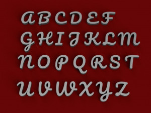pacifico uppercase and lowercase 3d letters stl file 3Dプリントモデル